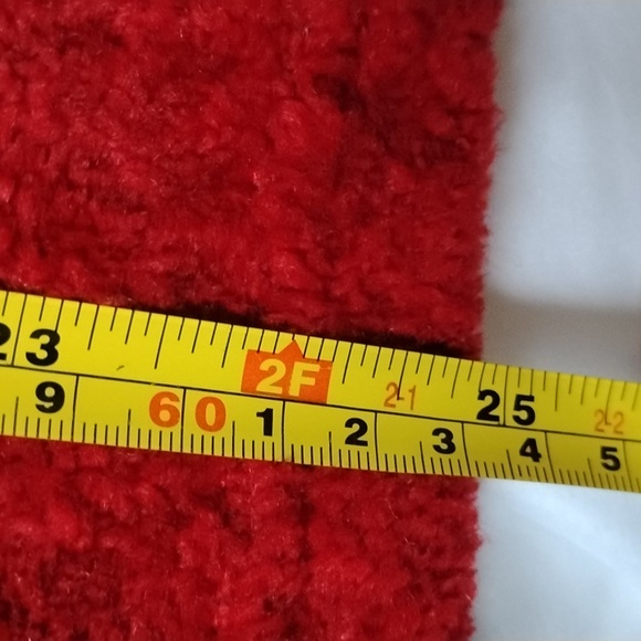 Vintage Artisans Women's Red Holiday Pinecone Sweater Jacket with Black Trim - Picture 13 of 13